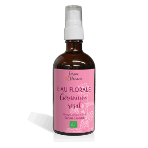 Eau florale géranium rosat sans fond